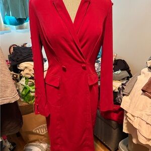 Badgley Mischka Red Blazer Dress size 4 **host pick**🥳